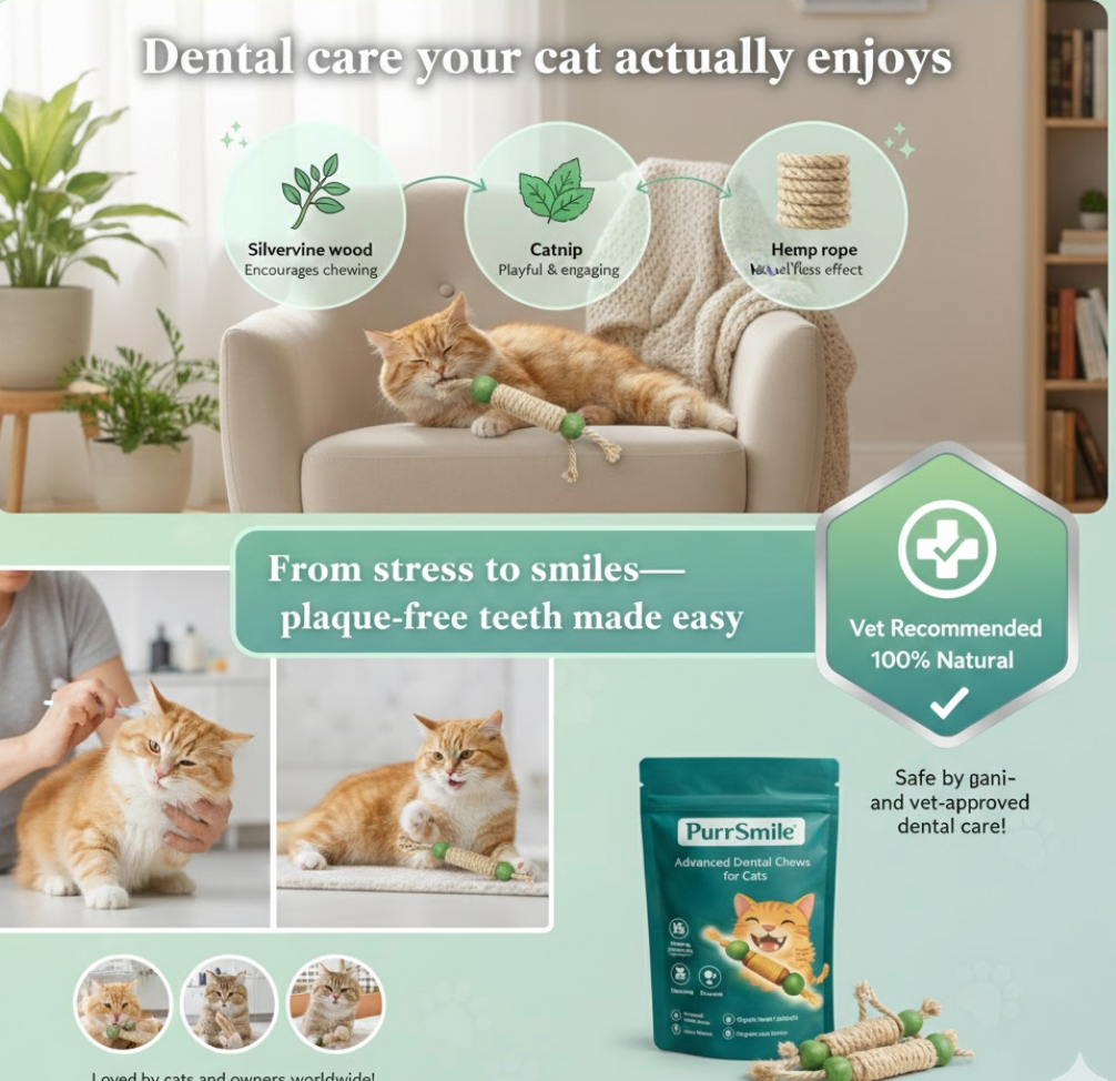 PurrSmile - Clean teeth in seconds with fun play (4-pack)